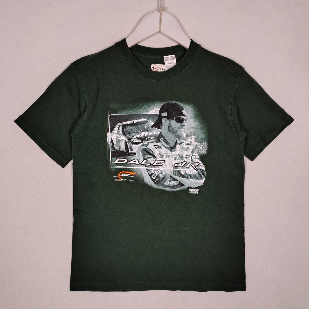 Chase Authentics Dale Earnhardt Jr NASCAR Graphic T-Shirt Youth Medium Green 88